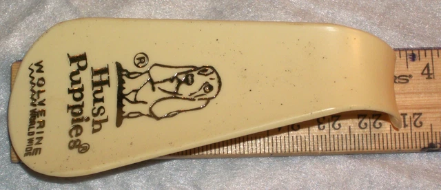 Vintage Hush Puppies Shoehorn Bakelite Advertising Ivory Wolverine Worldwide