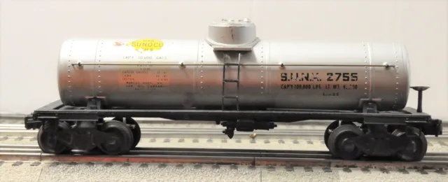 Lionel 2755 Sunoco Tank Car from 1945 Has Flying Shoe with Black FIber Boards