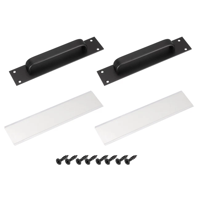 2Pcs Door Handle Pulls, 200mm/7.87" Black Dual-Use(Screw/Double-Sided Tape)