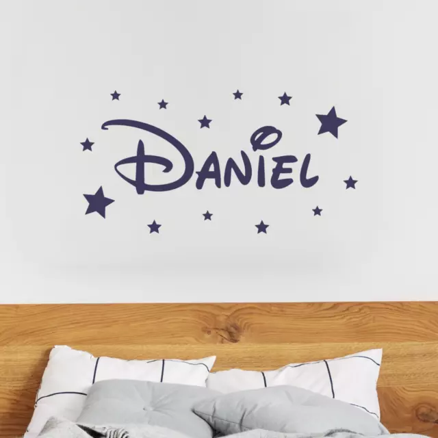 Personalised Disney Wall Sticker  Name & Stars Kids Disney Inspired Decal Vinyl