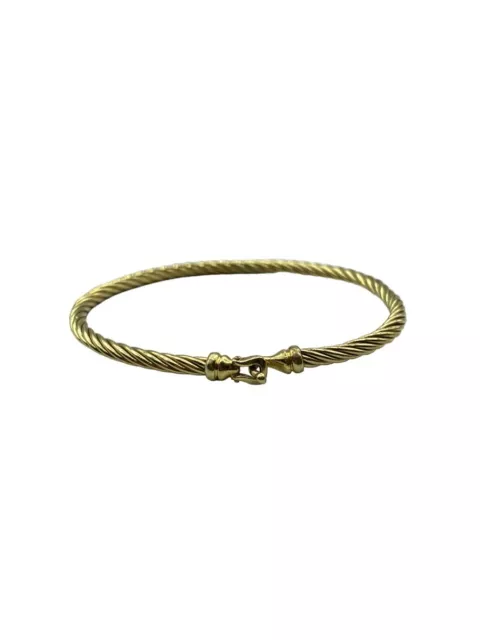 David Yurman 18K Yellow Gold 3mm Kids Cable Buckle Bracelet