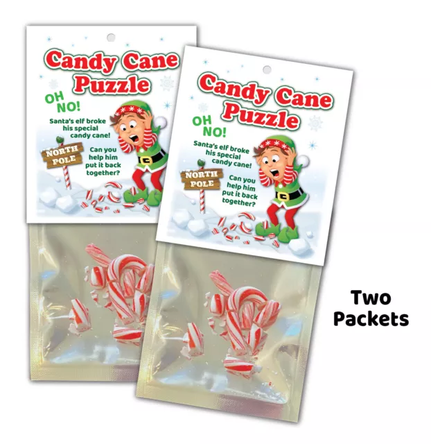 2 - Funny Gag Joke - CANDY CANE PUZZLE - Christmas Stocking Stuffer Gift Prank
