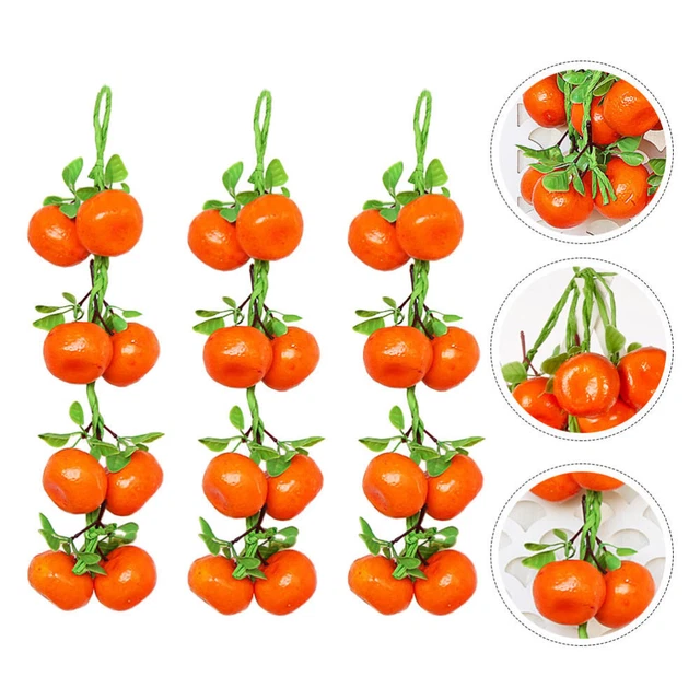 3 piezas decoraciones de frutas accesorios foto simulación mandarinas accesorios fruta D