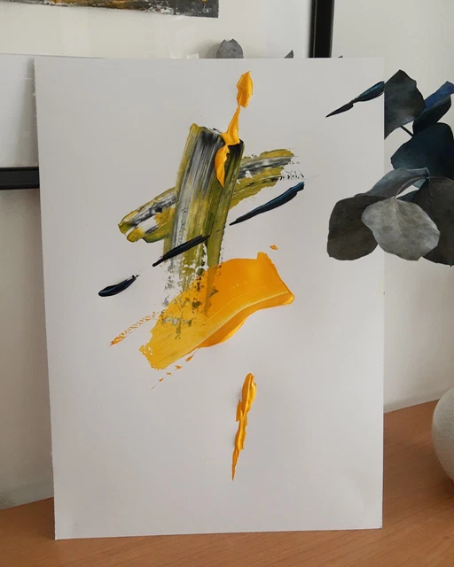 Modern abstract acrylic on paper 30cm/42cm