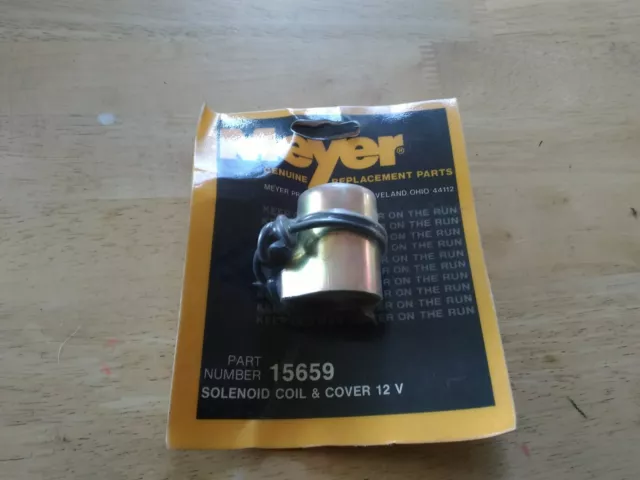 Meyer Snow Plow 15659 Solenoid Coil & Cover 12 V OEM NOS Black Wire