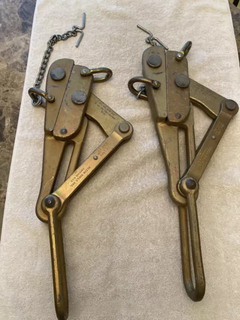 KLEIN Tools (2) Chicago Grip Bell Systems No. 1628-16AT 15000Lbs Pullers