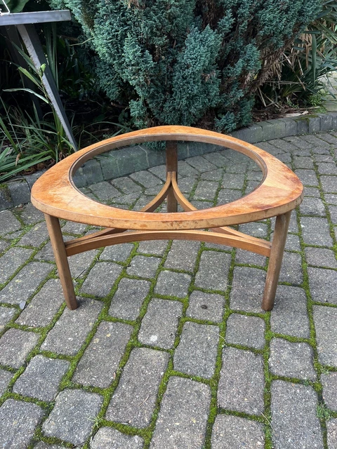 Vintage Mid 20th Century Nathan Teak and Glass Coffee Table