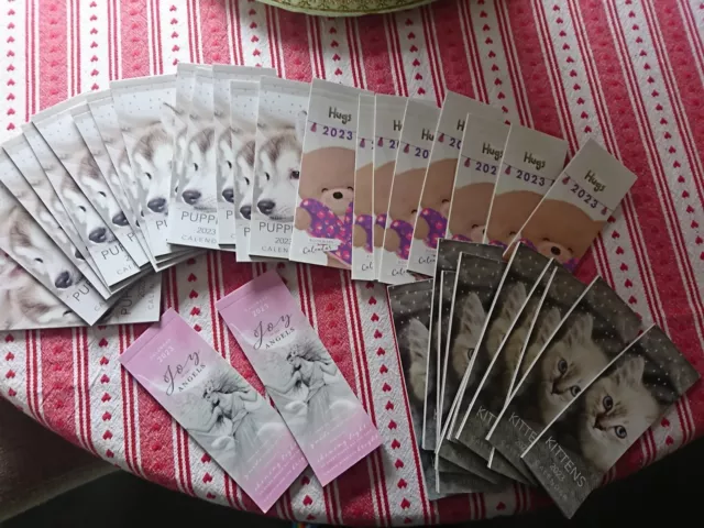 Joblot Of 2023 Callendars x 34. Handbag Size,  Animal, Teddy Design. New