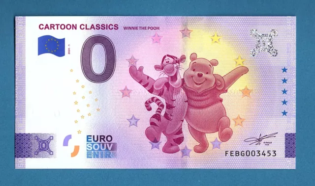 0 Euro Schein Malta, Cartoon Classics - Winnie the Pooh, 2024-1