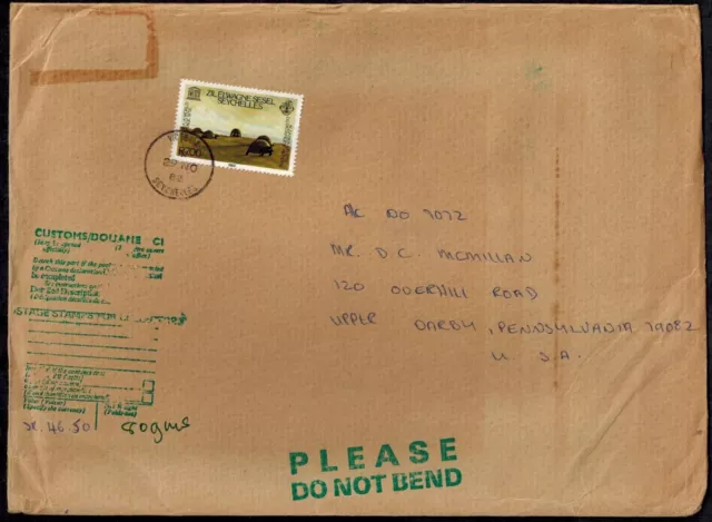 Seychelles 1980 Postal Agency Cover to Collector