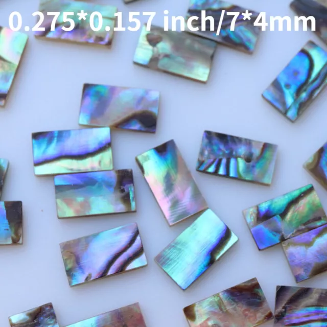 10pcs DIY 7 4mm Mini Nature Abalone Coque Inlay Rectangle Artisanat Art Ongles 3