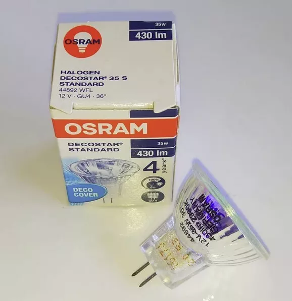 2x OSRAM Decostar 44892 WFL 12V 35W 36D GU4 Halogen Lamp MR11 DECOSTAR 35S Bulb