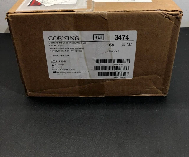 Corning REF 3474 Costar 96 Well Plate With Lid Flat Bottom