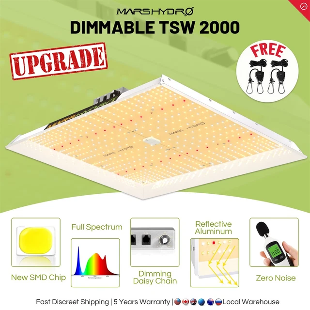 Mars Hydro TSW 2000W LED Grow Light Full Spectrum Indoor Plants Veg Flower Lamp