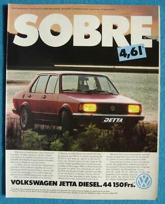 Voiture Volkswagen Jetta G.L Publicité Papier 90ch De 1984 