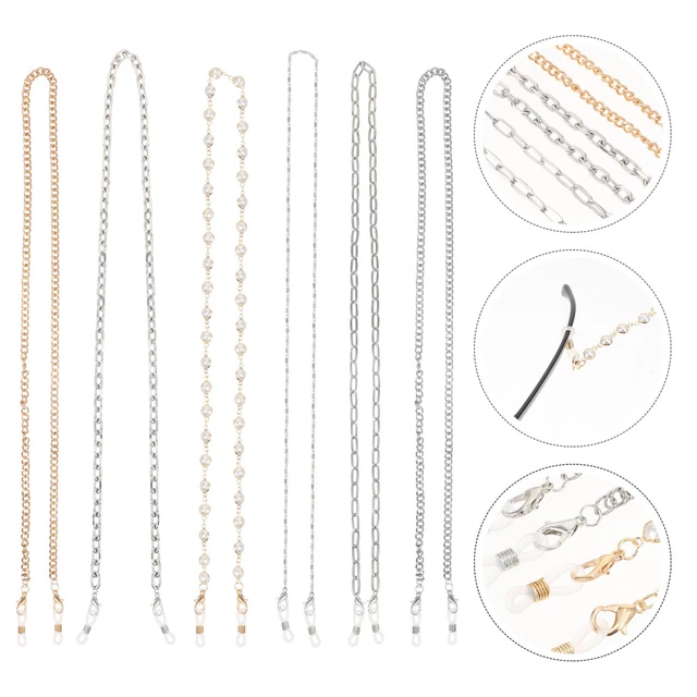 6 piezas Soporte para gafas Llavero Para Collar de Perlas Collar