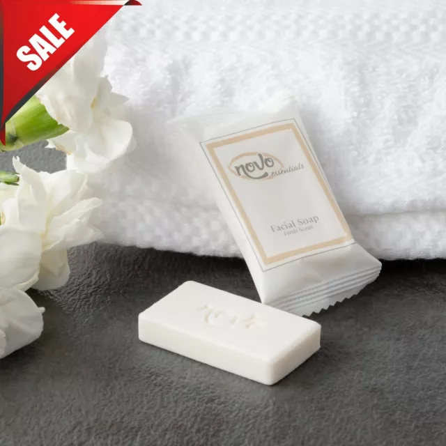 (1000-Pack) 0.4 oz. Hotel & Motel Wrapped White Travel Size Facial Soap Bar New