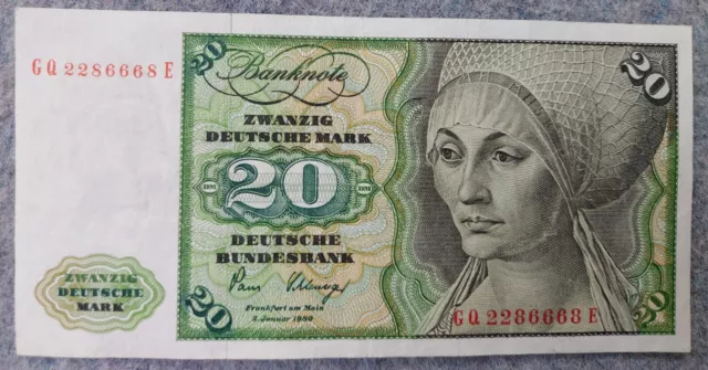 RAR 20 DM Deutsche Mark Schein Banknote 1961 guter Zustand + weitere Banknoten