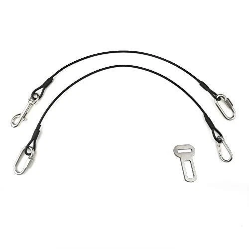 Dog Car Seat Belt Restraint, Sonku 2 Pack Proof Steel Cable Safety Vehicle Be...