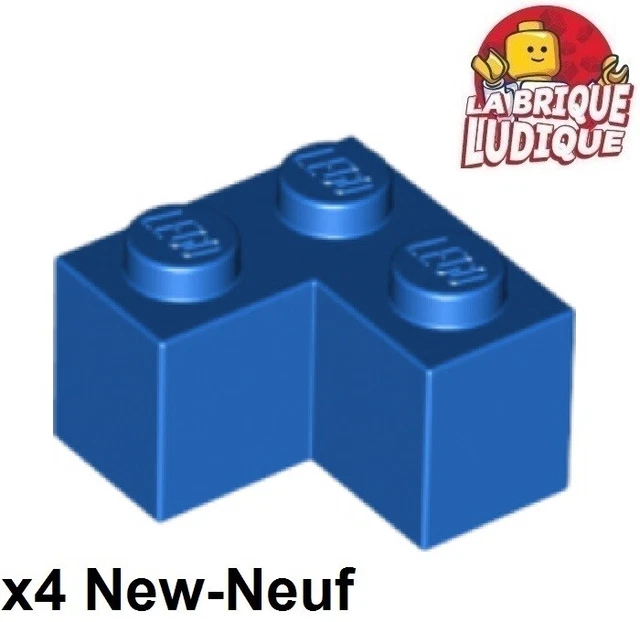 Lego 4x Brique Brick 2x2 corner angle coin 90° bleu/blue 2357 NEUF