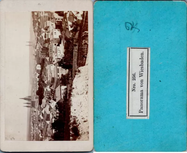 Allemagne, Deutschland, Wiesbaden, panorama, circa 1870 CDV vintage albumen -