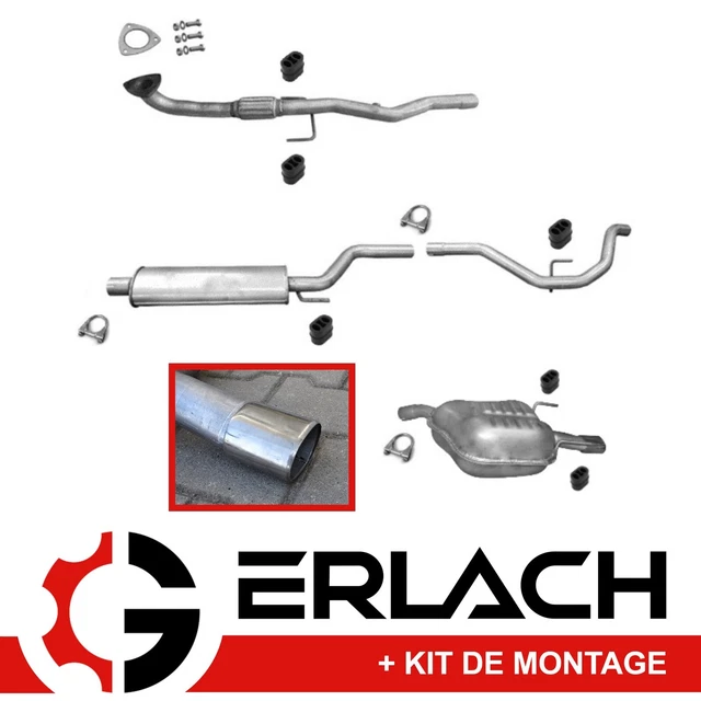 Ligne D'Échappement Complète Pour Opel Vectra C 2.2 16V (2002-2004) - Kit Avec 2 Silencieux - Homologation E - Neuf