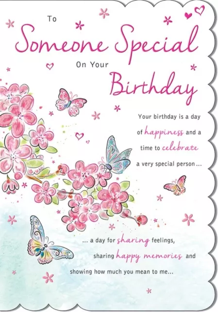 SOMEONE SPECIAL BIRTHDAY CARD, Female Traditional Design, 9 X 6"