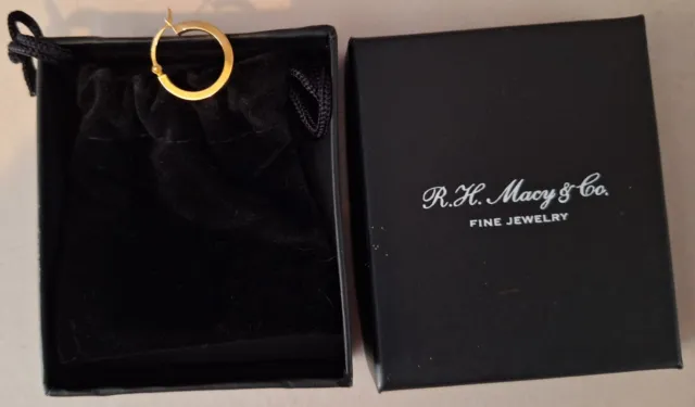 SINGLE R.H. MACY & Co 14k Gold Square Hoop Earring (Used/Clean) $75.00 ...