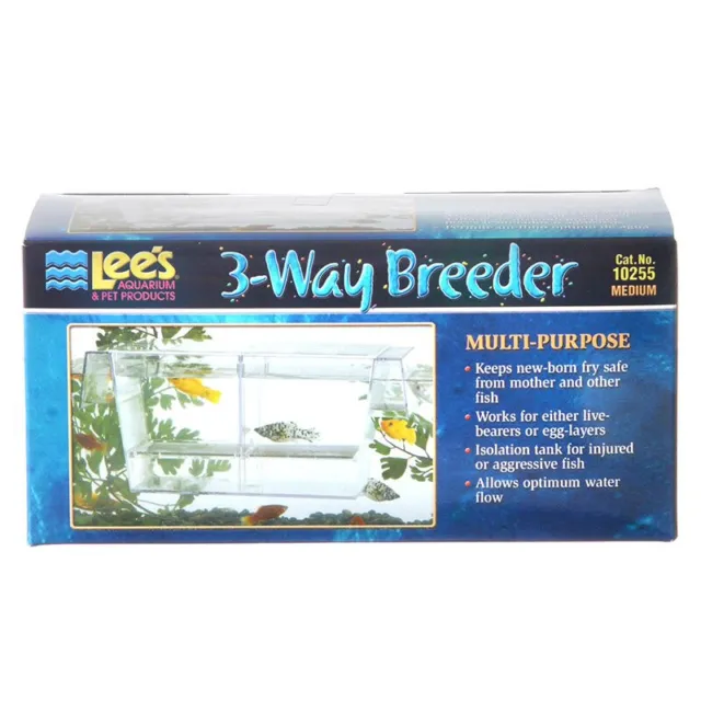 Lees 3-Way Breeder Tank for Live-Bearer or Egg-Layer Aquarium Fish 1 count 10256
