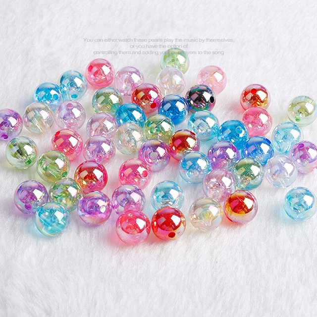 50pcs 8mm AB Color Clear Loose Round Transparent Spacer Bead DIY Brace~m' 2