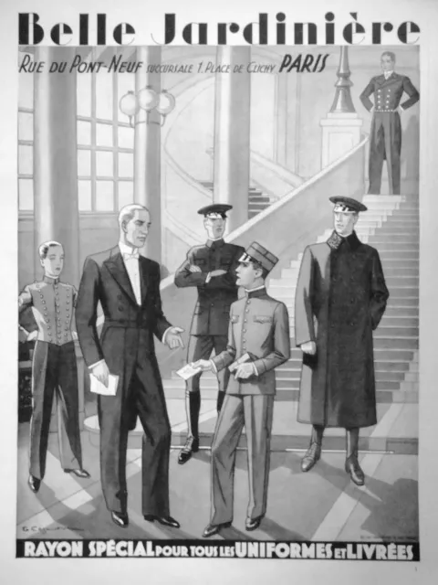 Publicité Belle Jardinière Rayon Spècial Pour Tous Les Uniformes Et Livrées