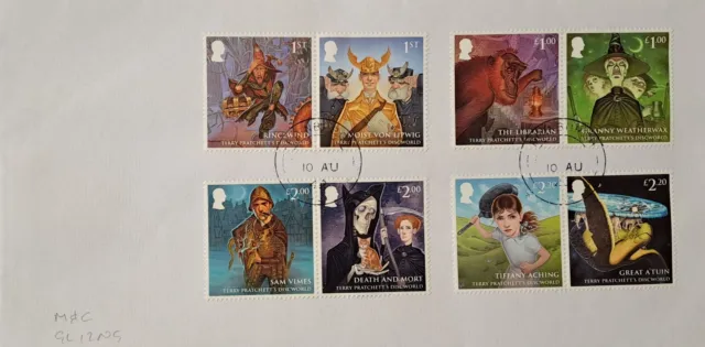 GB 2023 Commemorative Set of very fine used Discworld stamps on envelope