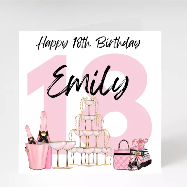 Personalised 18th, Birthday Card Daughter Granddaughter Sister Niece Friend