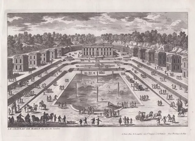 Chateau de Marly Garten jardin garden Kupferstich Perelle engraving gravure