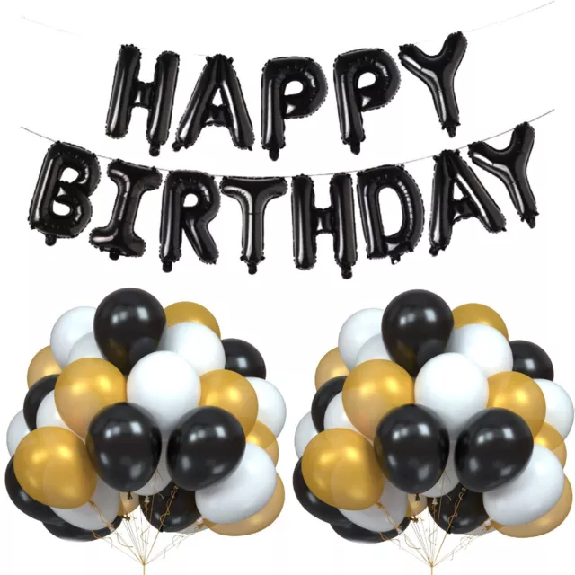 Happy Birthday Luftballons Banner Fahnentuch Party Dekoration Aufblasen Wanddeko