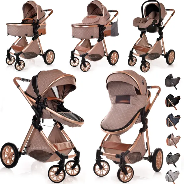 Baby Travel System With Car Seat Buggy Pram Pushchair Foldable Stroller Carriage