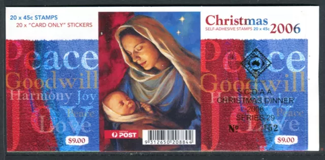 2006 Christmas Stamp Booklet SB220 (Gen BC) S.C.D.A.A Christmas Dinner No 152