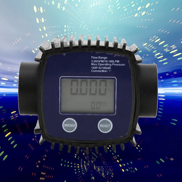 (blue)Flowmeter 25 1in Female Thread Flowmeter Liquid Sensor Digital
