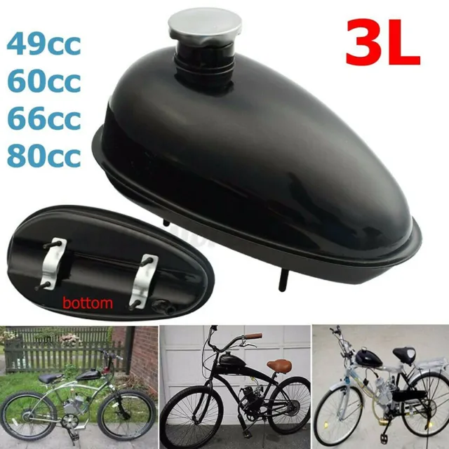 Motorized Bicycle Petcock 3L Fuel Gas Tank Cap For 49cc 60cc 66cc 80cODEL