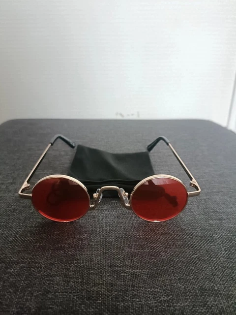 Lunettes De Soleil Rondes 10 Paires Hippie - Style Années 60 - Cadre Argenté - Multicolores Look Rétro