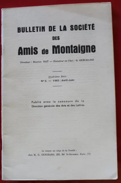 1965 - Bulletin des Amis de MONTAIGNE - N°2 (1965)