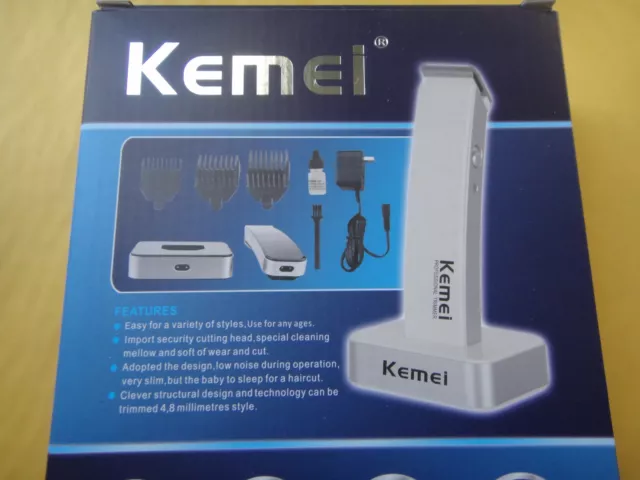 Kemei White Rechargeable Electric Shaving Razor Beard Hair cut Clipper Trimmer