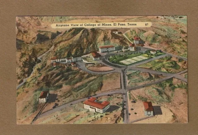 El Paso,TX Texas, Airplane View of College of Mines used 1943