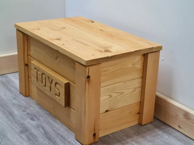 personalised solid wooden pine toy box 2