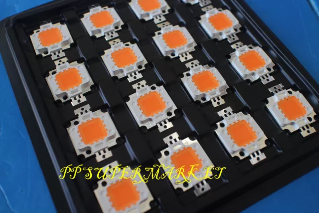 10 Stck. 10 W 10 Watt Vollspektrum-LED-Chip, 380nm ~ 840nm Pflanzenwachstumsleuchten 2