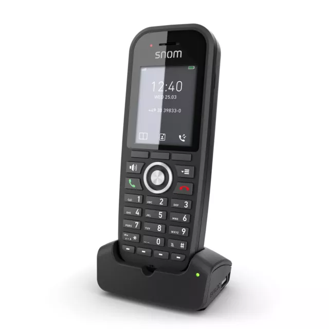 snom m30 DECT Mobilteil Freisprechen Kabellos schwarz Ladeschale Netzteil NEU