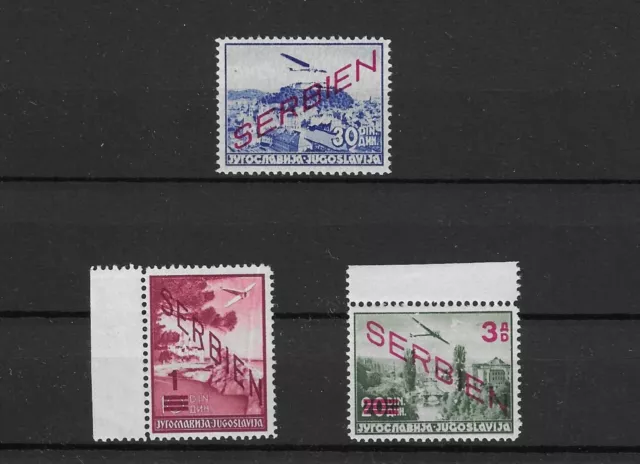 WK2 Deutsche Besetzung Serbien Serbia Lot Minr. 23, 26, 27 **