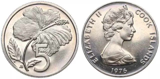 Cook Islands - 5 Five Cents 1972-2015 - verschiedene Jahrgänge