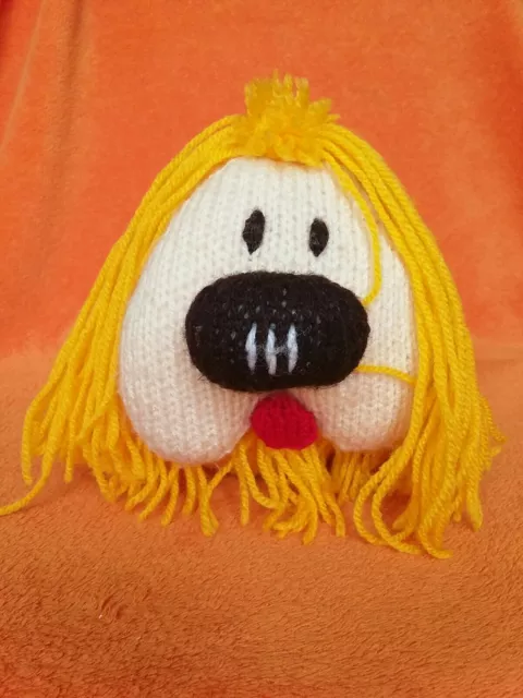 Hand Knitted Magic Roundabout Dougal The Dog Stuffed toy 14" long