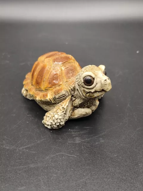 Stone Critters Littles Turtle Tortoise Figurine Signed Dated 1988 Hand Painted